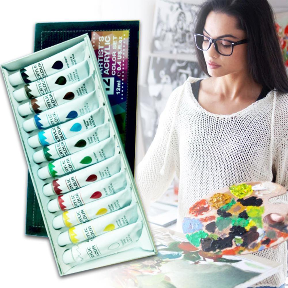 12 kolorów 12ML metaliczny kolor farba akrylowa robić dostaw sztuki tekstylne rysunki na ścianę ręcznie malowany lśniący pigment robić malowania żelem