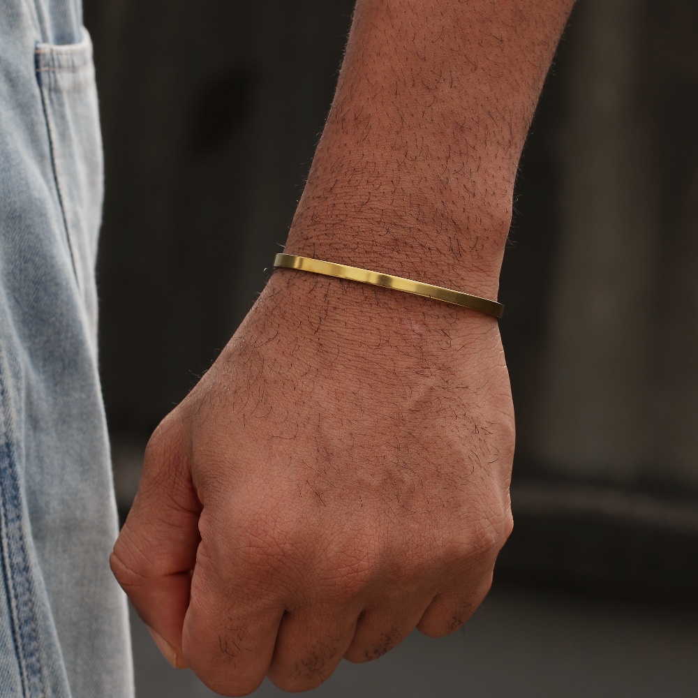 Pulseira de corrente cubana de aço inoxidável de 3mm, acessórios de joias de hip hop de rua masculino, pulseira aberta ajustável