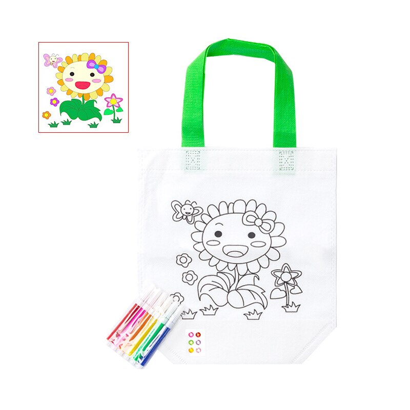 Bambino Giocattolo Fai da Te Dipinta Portatile Borsa di Tela di Scuola Materna Giocattolo Materiale Cornici E Articoli da Esposizione di Giocattoli per Bambini Giocattoli Della Ragazza Kids Crafts Kit Artigianale: 04