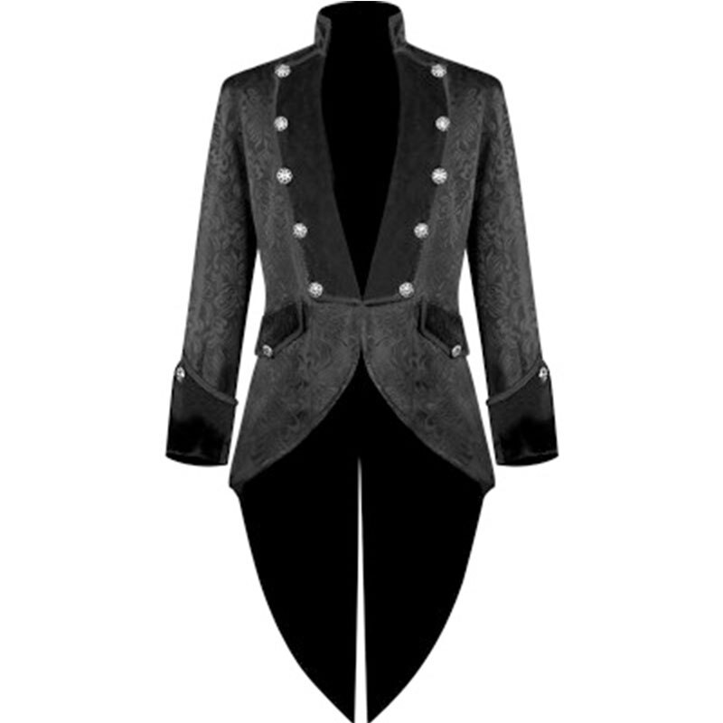 Chaqueta Retro Medieval para hombre, abrigo gótico, esmoquin, disfraz Formal de Halloween, abrigos Steampunk de gran tamaño