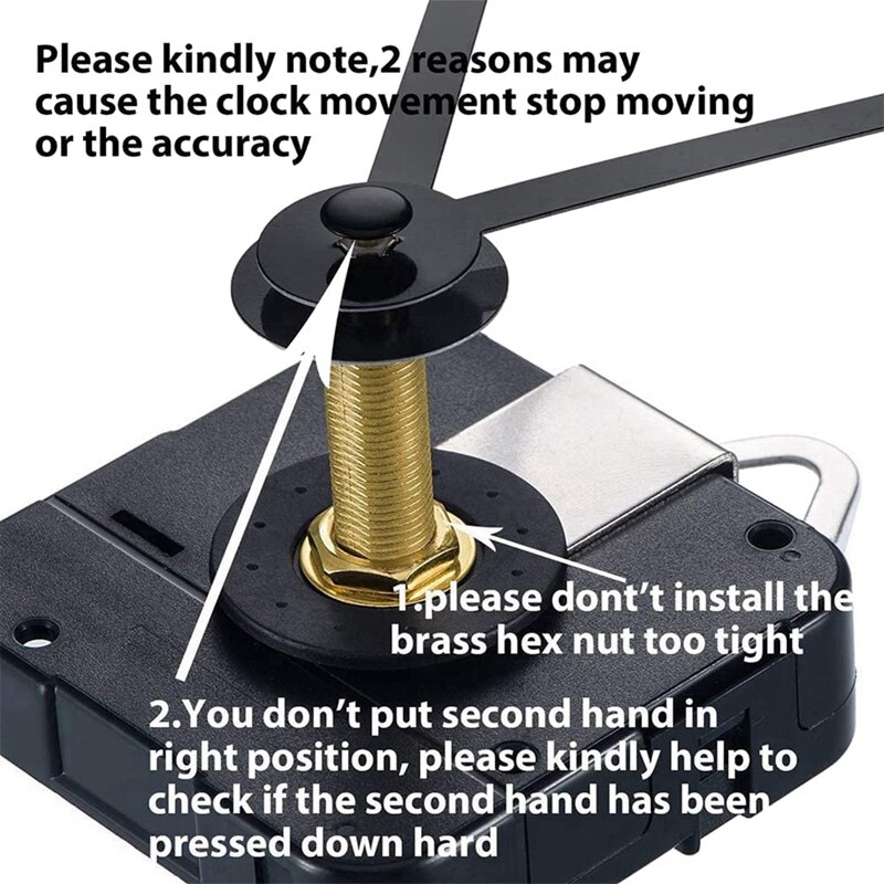 Clock Mechanism Kit Battery Powered,Quartz Clock Movement Replacement,Wall Clock Parts Motor Replacement DIY Repair Part
