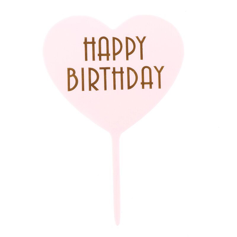 1 Stuks Gelukkige Verjaardag Acryl Cake Topper Dessert Bakken Party Decoratie Roze Blauw Jongen Of Meisje Geslacht Onthullen Cupcake Topper: 2