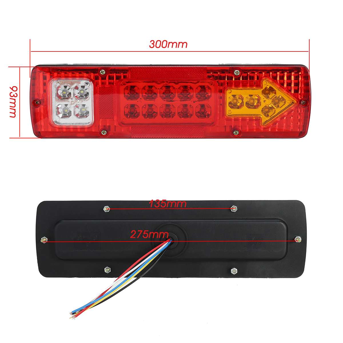 Feux arrière 12V 19 LED pour remorque de voiture, 2 pièces, feux de Stop, frein, clignotant, indicateur, feux arrière, caravanes, Bus, RV, camping-Car