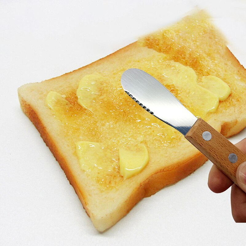 Roestvrij Staal Draagbare Mini Sandwich Strooier Boter Kaas Snijmachine Mes Spatel Keuken Tool Met Houten Handvat