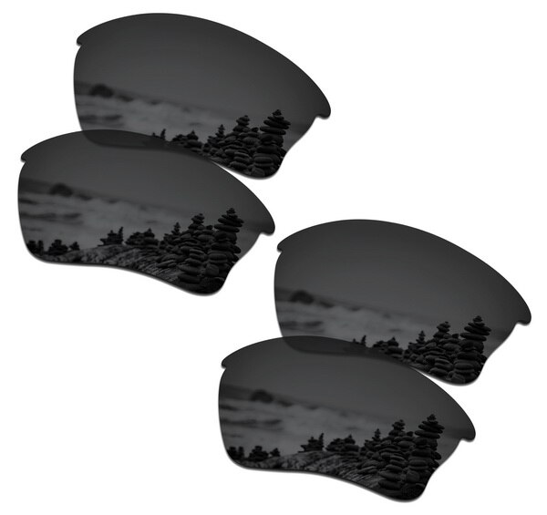 Smartvlt 2 par polariserede solbriller erstatningslinser til oakley half jacket xlj stealth sort og stealth sort: Default Title