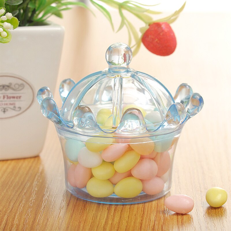 Boîte à bonbons créative en forme de couronne, Mini boîte à bonbons en plastique pour mariage, fête d'anniversaire pour enfants, décoration 2022