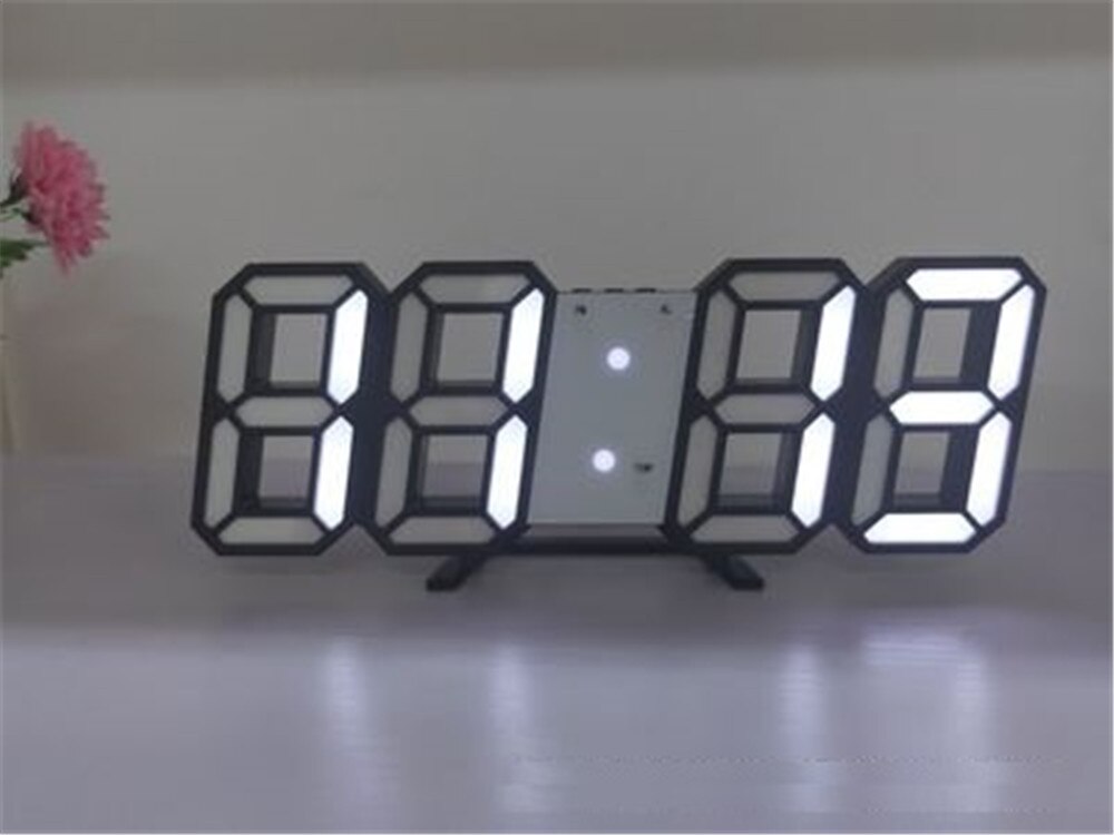 3D Led Digital Uhren Alarm Desktop Multifunktions Kalender Elektronische Tisch Uhr Schreibtisch Uhr Wand Büro Wohnzimmer Wohnkultur: Black 001