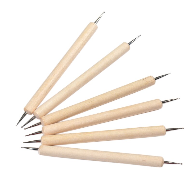 Fengshangmei Wooden Nail Dot Pen Tools 2 Ways Nail Art Dotting Pen