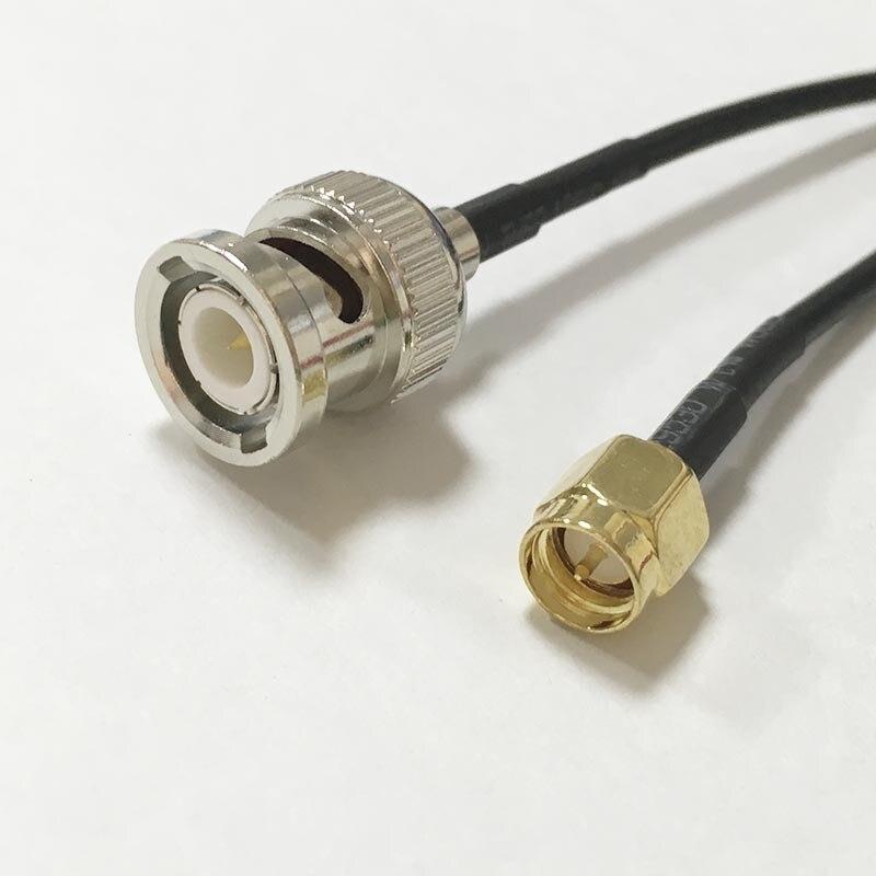 1Pc Bnc Stekker Naar Sma Stekker Connector RG174 Coaxkabel Pigtail 20Cm Adapter