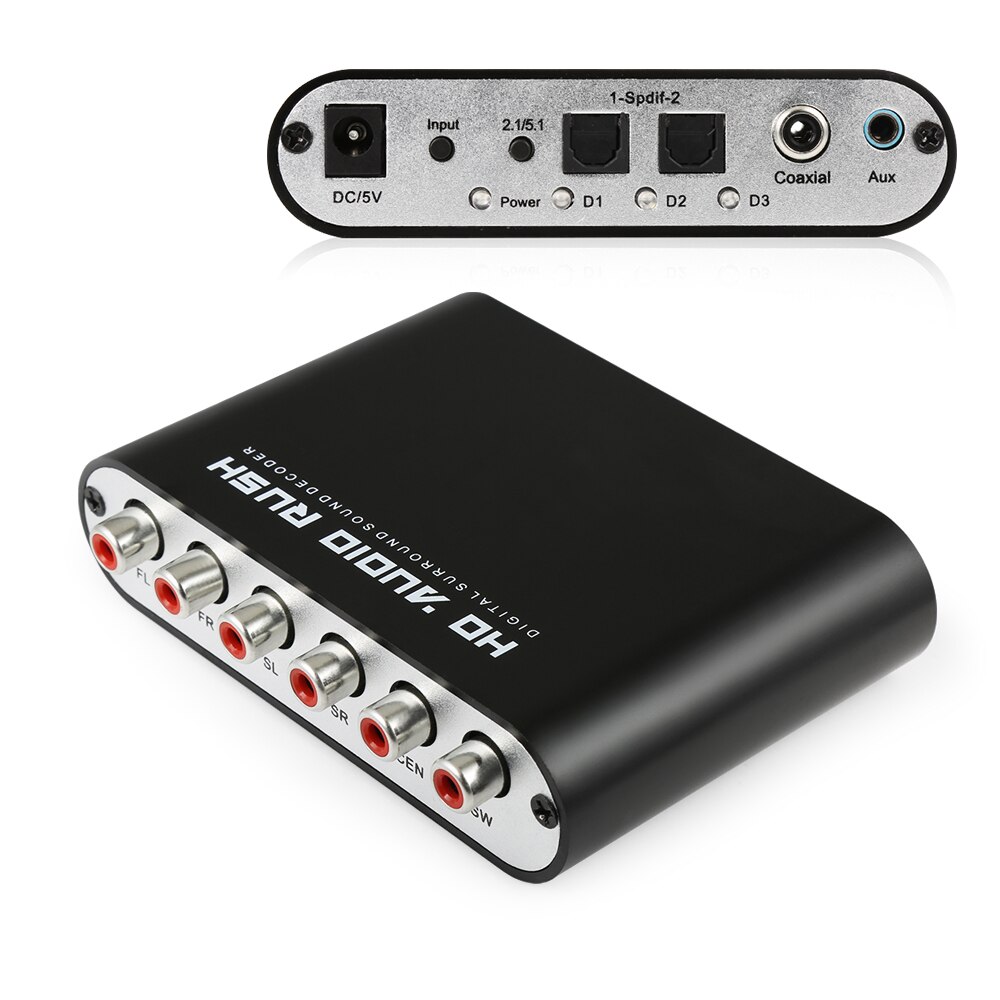 Decodificador de Audio Dolby Digital 5,1 Dts/Ac-3, convertidor óptico a RCA de 5,1 canales, adaptador de Audio de sonido, convertidor y amplificador EU