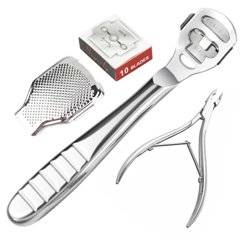 Rasoir à 10 lames en acier inoxydable pour les pieds et les mains, élimine les callosités et la peau dure du talon, outil de pédicure: Cuticle Scissors