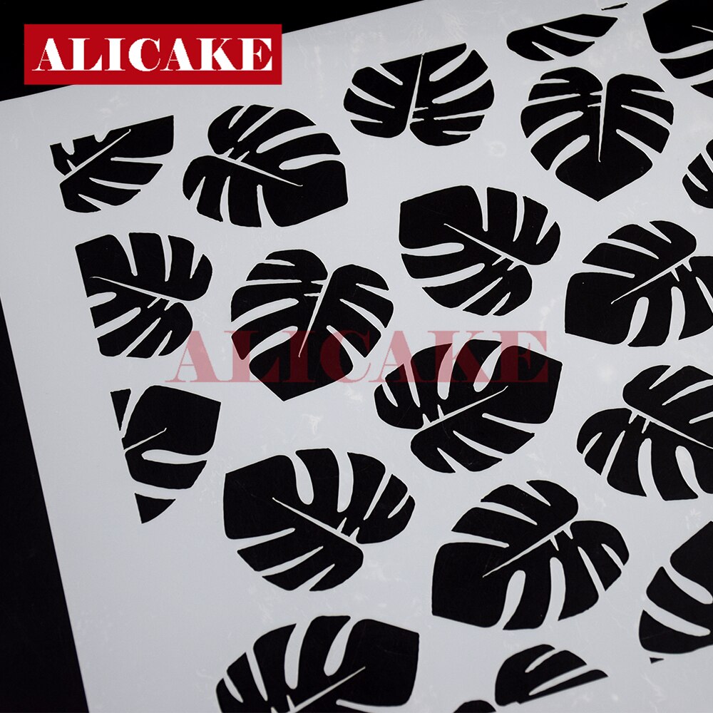 Leaves Cake Stencil Template Jungle Leaf Wedding Lace Cake Decorating Fondant Tools Plastic DIY Drawing Cake Mold Stencils