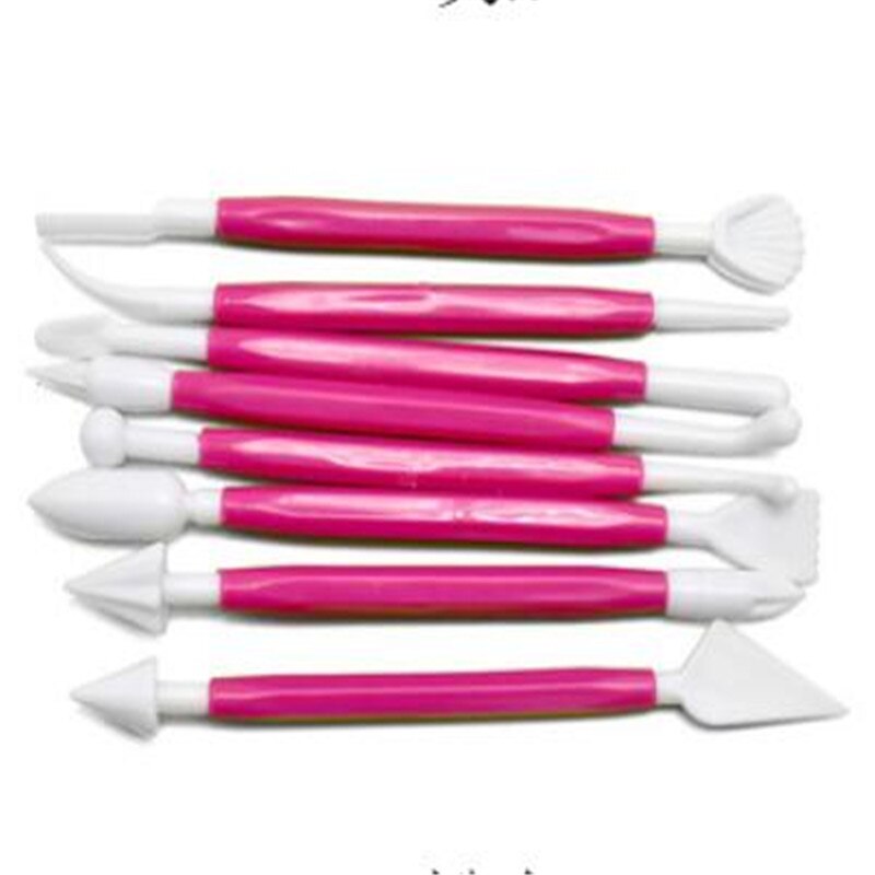 8 Stks/partij 16 Decorating Tool Patronen Fondant Cake Decorating Bloem Suiker Craft Clay Fondant Cake Modelling Gereedschap: rose red