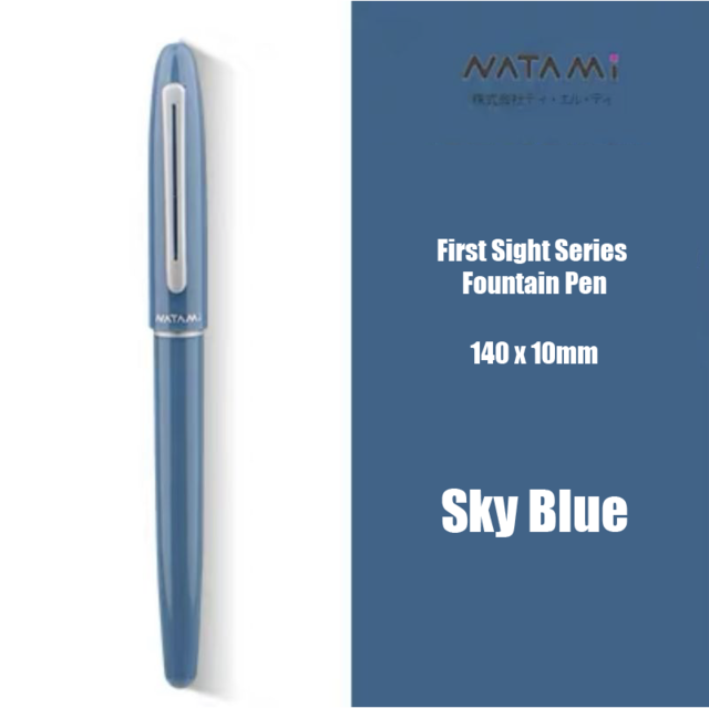1pcs Japan NATAMI Fountain Pen First Sight Serise buy 1 get 1 ink sac Student Office 6 colors availabe: Sky Blue