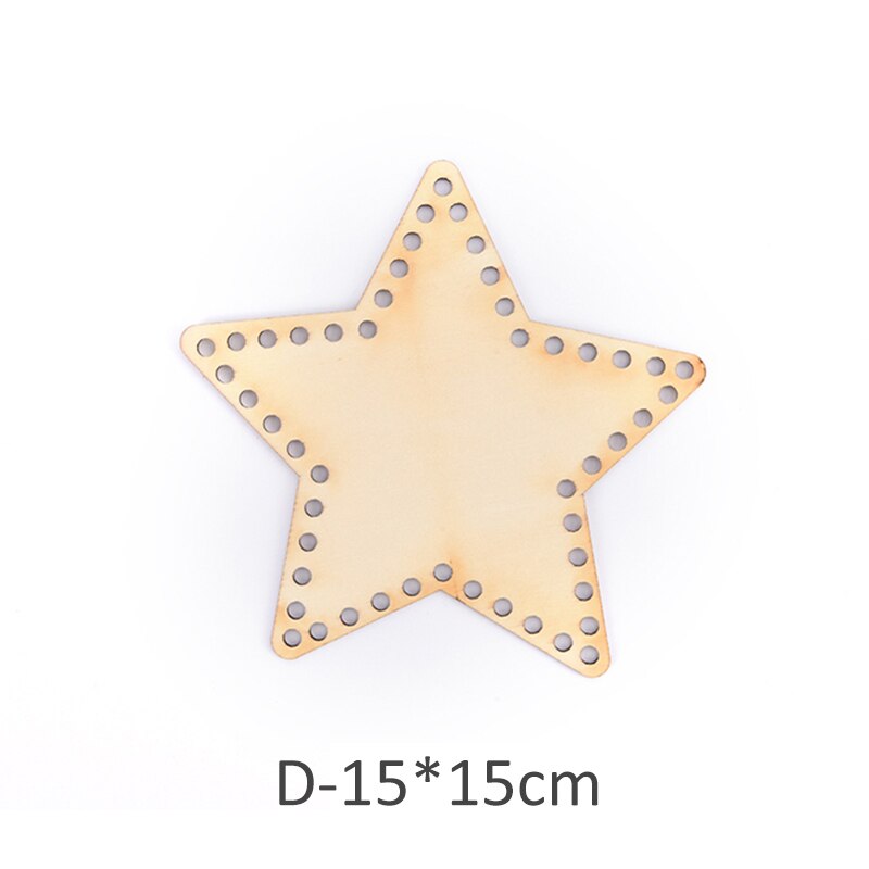 1pc naturlige tre kurver bunn hekle kurv hul broderi rask ramme veving forsyninger håndverk gjør diy: Dm