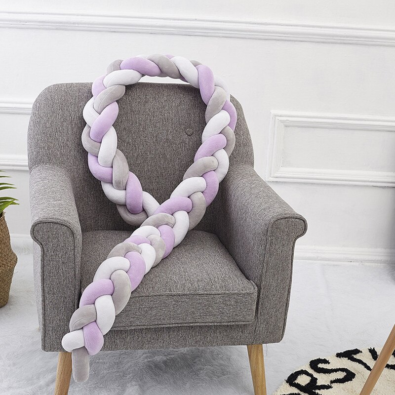 3M Länge Baby krippe stoßfänger Reinem Weben Plüsch Knoten Baby beding einstellen neue geboren bett einstellen nestchen einstellen: 2