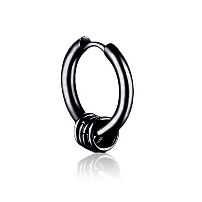 1 PCS Punk Rock Style Stainless Steel Ear Rings Spring UFO Square Hoop Earrings For Men Pop Style Piercing Jewelry: 2