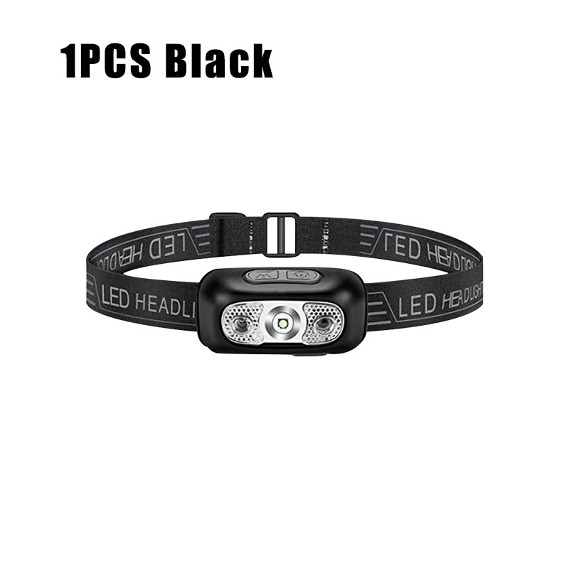 Rechargeable COB LED Headlamp Strong Light Waterproof Induction Headlamp Rechargeable Camping Search Light Head Flashlight: Blue