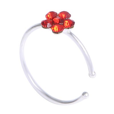 1 stück farbiger Titan-nasenring, goldfarbener körperclip Ich bin creolen-stil, glänzend, für damen-septum-durchbohren: Farbe 8