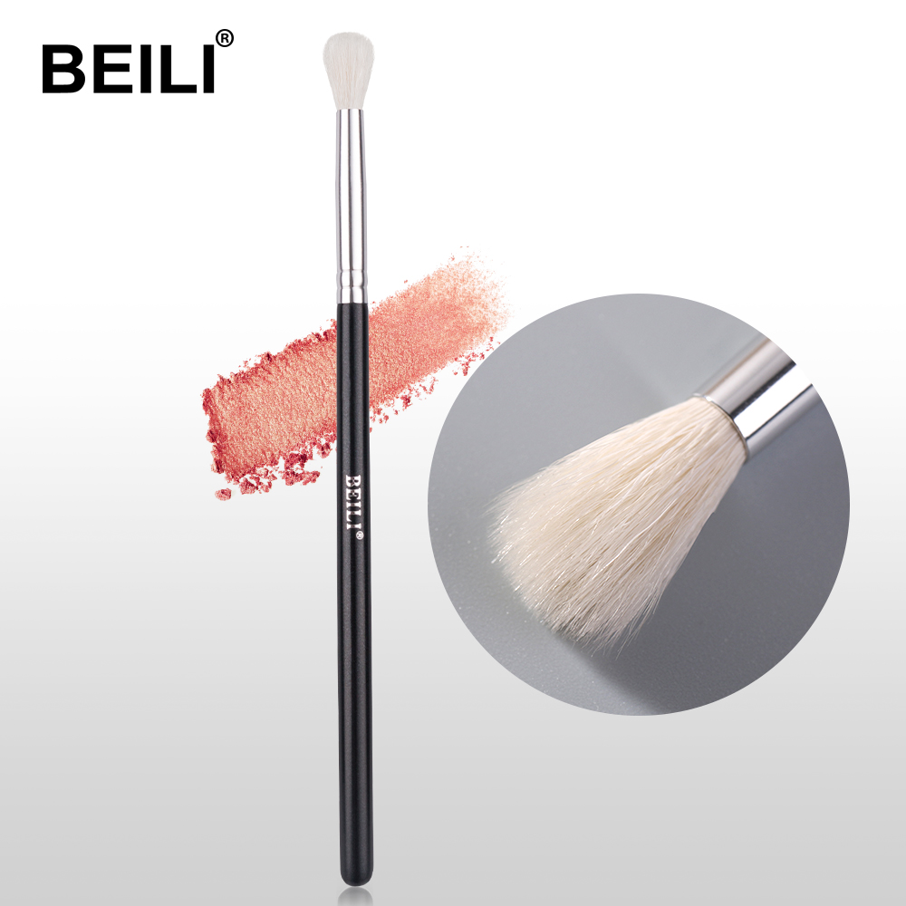 Beili  #224 naturlig gedehår øjenskygge makeup børste lille øjenblanding 1 stykke make up børste glitter sort håndtag: B224