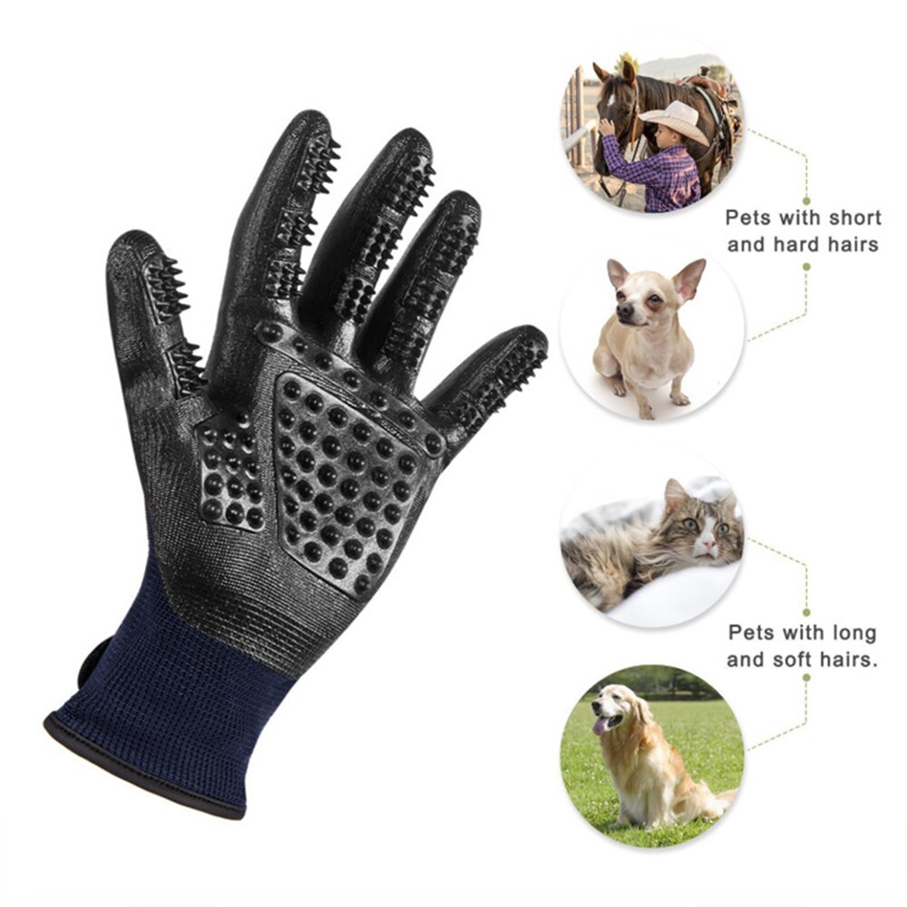 Pet Hair Grooming Glove for Cat Soft Rubber Pet Hair Remover Clean Comb Dog Horse Cat Shedding Bathing Massage Brush Animals