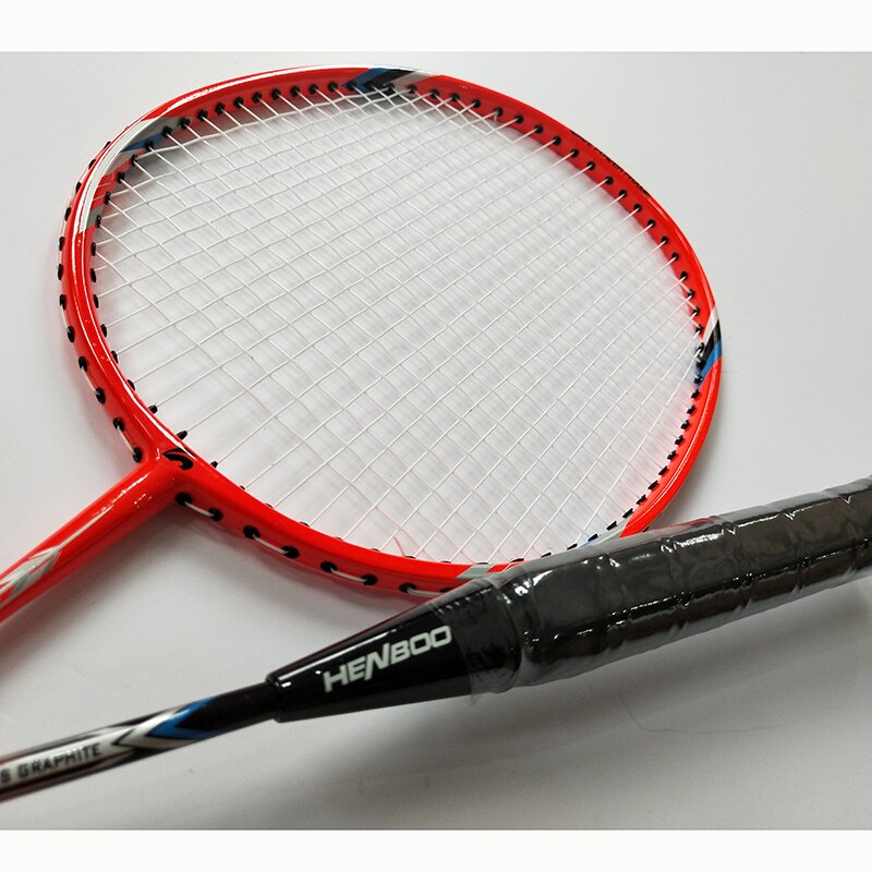 HENBOO Badminton Racket Set Aluminum Alloy Family Double Badminton Racket Lightest Standard Use Badminton 2509