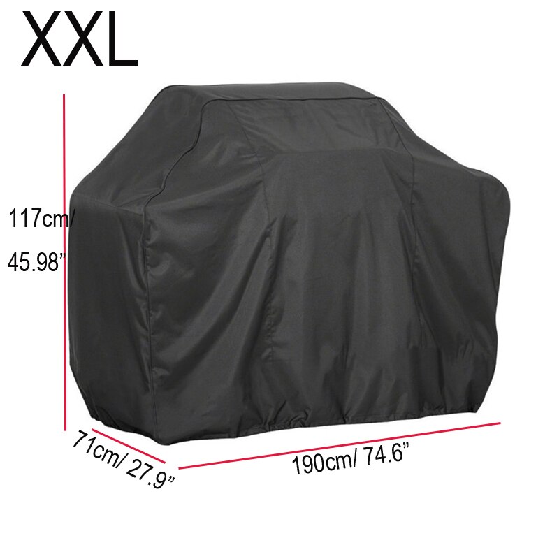 Size XS-XXL Black Waterproof BBQ Cover BBQ Accessories Grill Cover Anti Dust Rain Gas Charcoal Electric Barbeque Grill: XXL 190x117x71cm