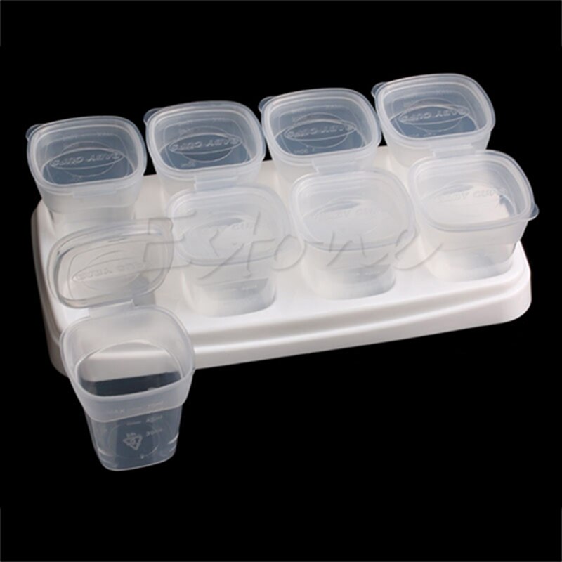 Baby Weaning Food Freezing Cubes Tray Pots Freezer Storage Plastic Containers 70ml