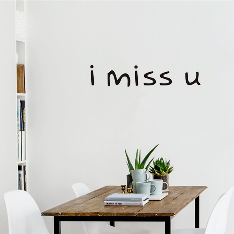 Nordic Ins I Miss You Letter Stickers Quote PVC Wall Decals Lettering Art Words Wall Stickers Home Decor Living Room Decoration