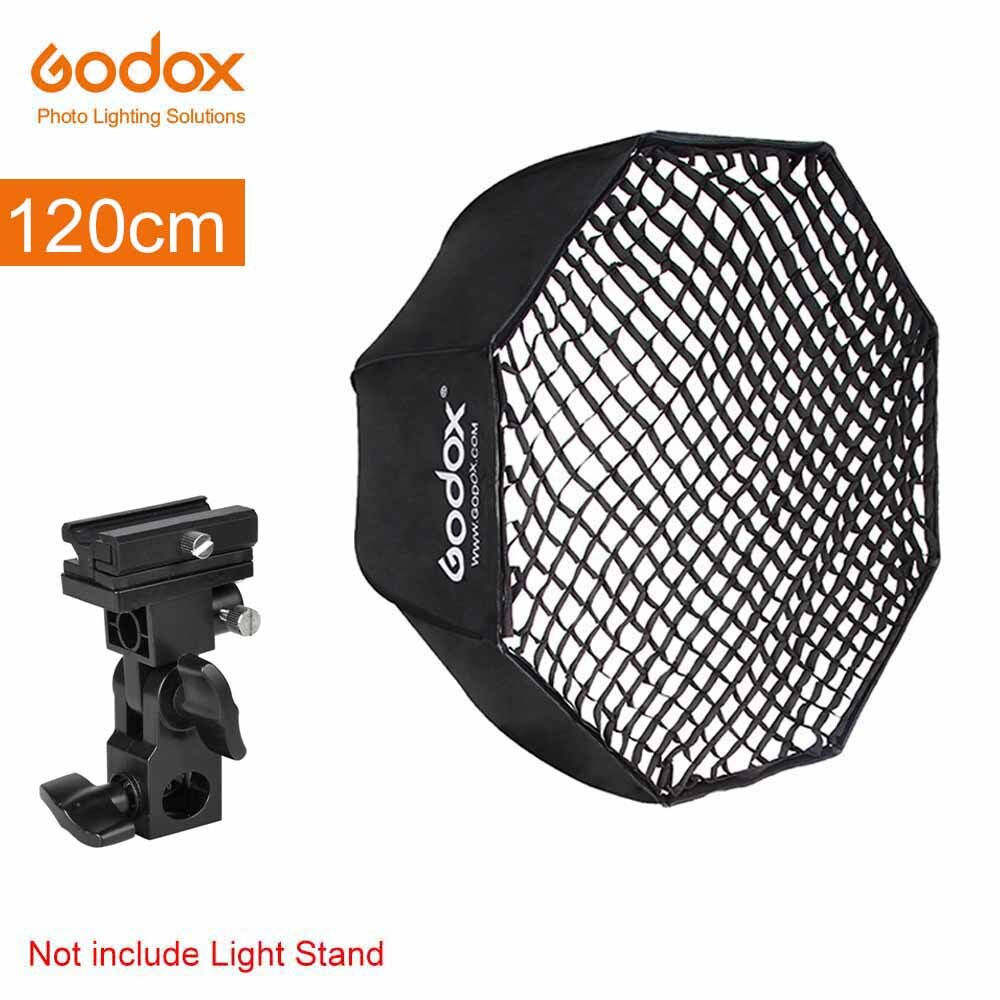 Godox 120cm Umbrella Octagonal Honeycomb Grid Softbox with 280cm Aluminum Light Stand,Holder Bracket Kit for Flash Speedlight: kit 4