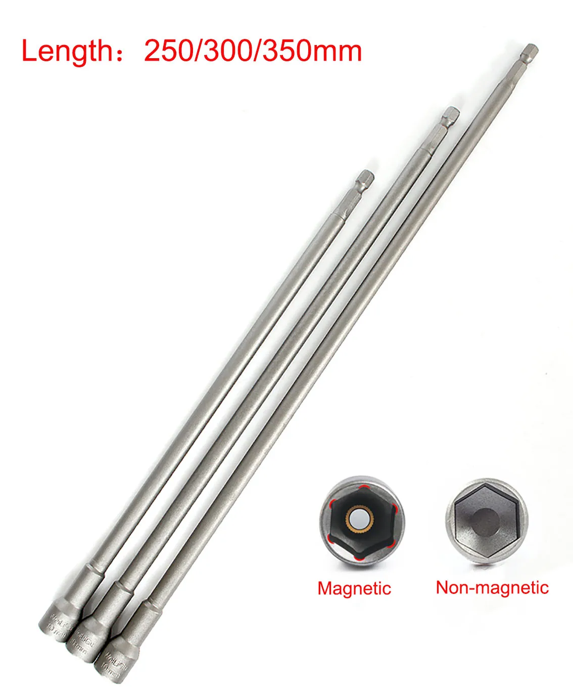 250-350mm Long Metric Screwdriver With Conversion Drill Bit 7 8To 14mm Magnetic Hex Shank Hex Nut Internal Hexagonal Screwdriver