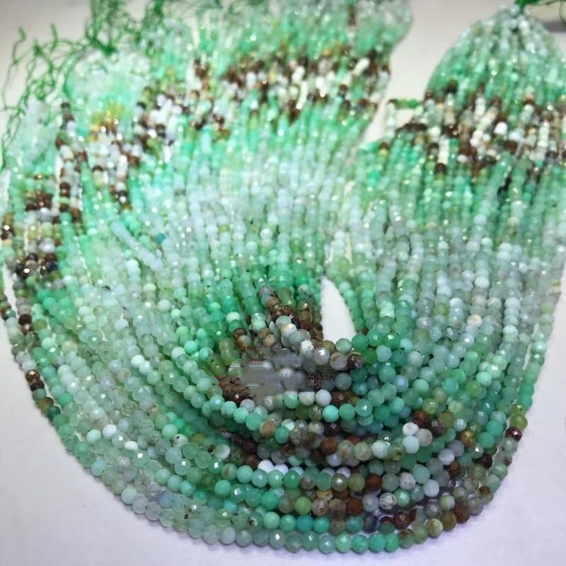 Losse Kralen Ronde Facet Gradiënt Kleur Groen Australië Jade 2/3Mm Voor Diy Sieraden Ketting 36Cm