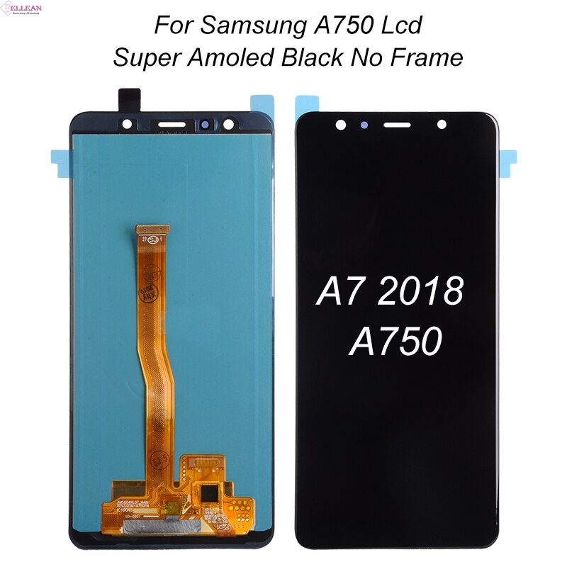 Hh Amoled A7 Lcd Voor Samsung Galaxy A750 Lcd SM-A750F/Ds A750FN Display Touch Screen Digitizer Vergadering 1Pcs: Super Amoled Black