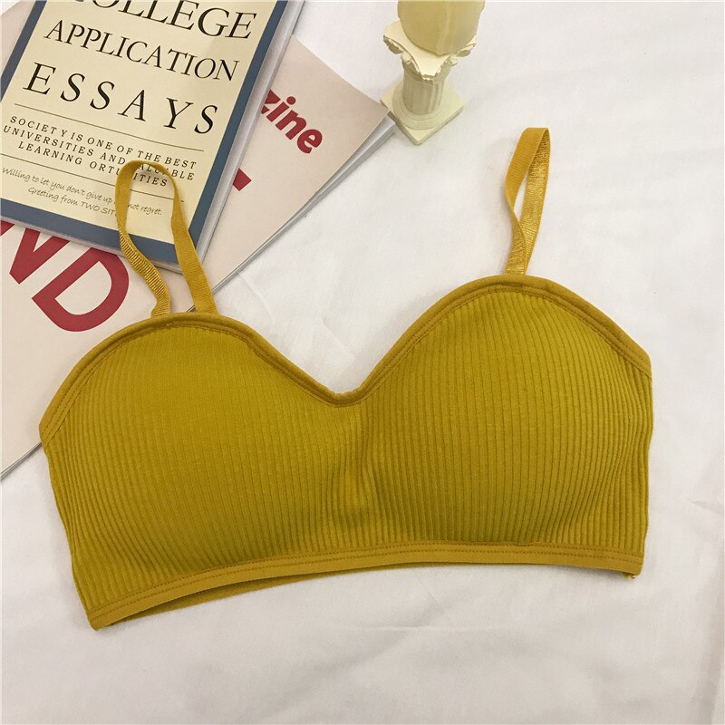 Svokor tube top lingerie halve cup naadloze push-up bh's voor vrouwen elasticiteit zacht ondergoed tienermeisjes wilde bh koreaanse versie: Kurkuma dames bh