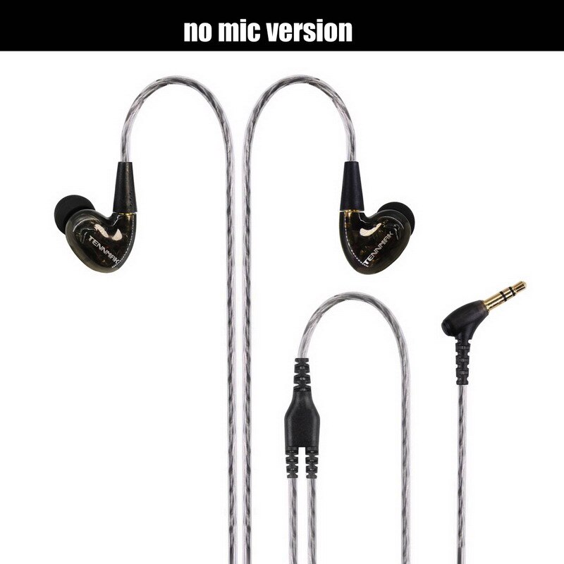 TENNMAK Pro Dual Drivers In Ear Sport MMCX Detachable Earphone Vs SE215 SE535 --- Version: black no mic