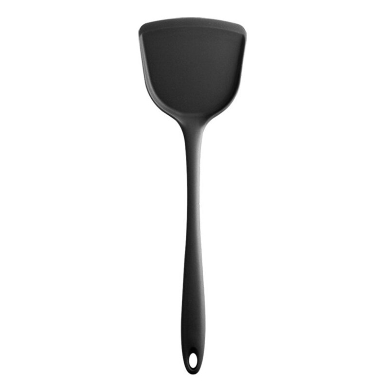 Silicone Kitchenware Cooking Utensils Set Non-stick Cookware Spatula Beaters Handle Kitchen Cooking Tool Set: Black 3