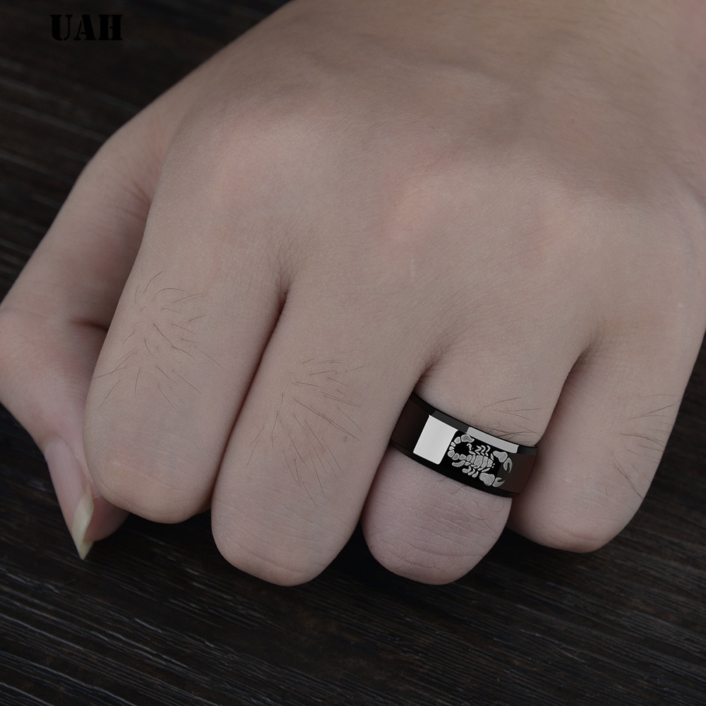 UAH-Bague Punk Scorpion en Acier Inoxydable pour Homme, Bijoux Rétro, Titane