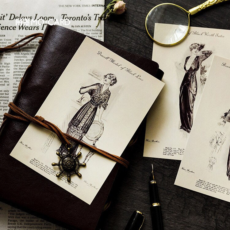 30 Sheets/Set Aristocratische Dame Serie Postkaart/Wenskaart/Boodschap Kaart/Verjaardag Brief Envelop Card