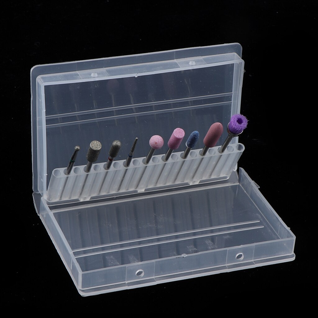 Carbide 3/32'' Nail Drill Bits Brush Set Acrylic Nail Files Buffing Bit 9Pcs