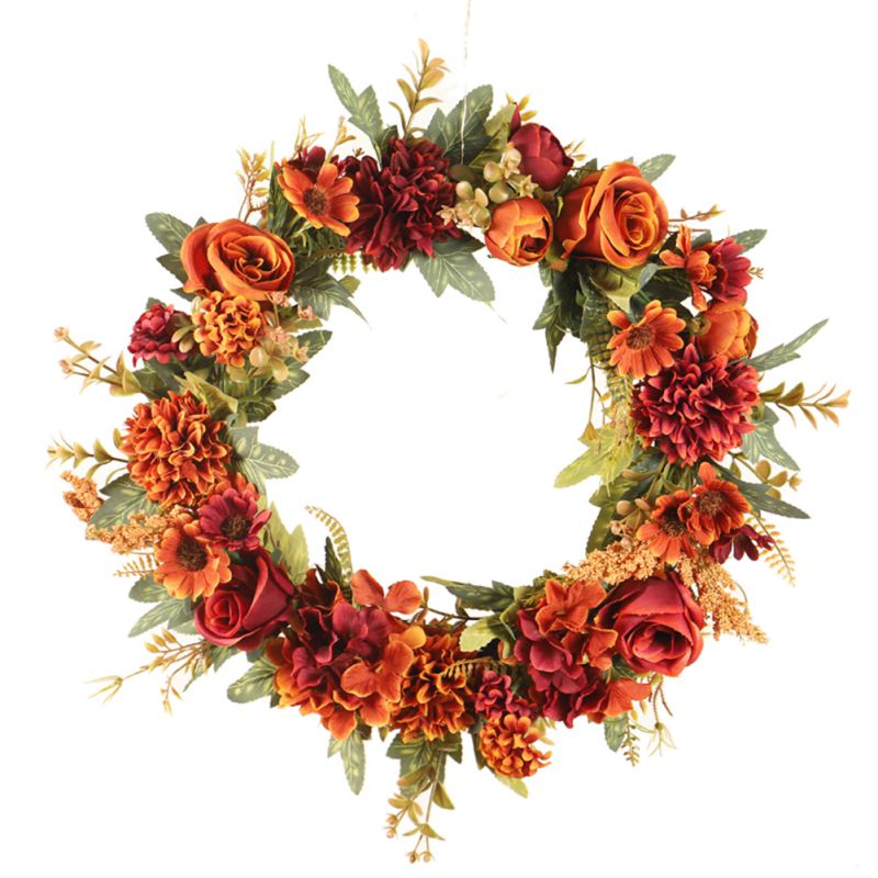 Thanksgiving Crimson Rose Decoratie Krans Halloween Kerst Herfst Decoratie Festival Unieke Deur Opknoping Hanger