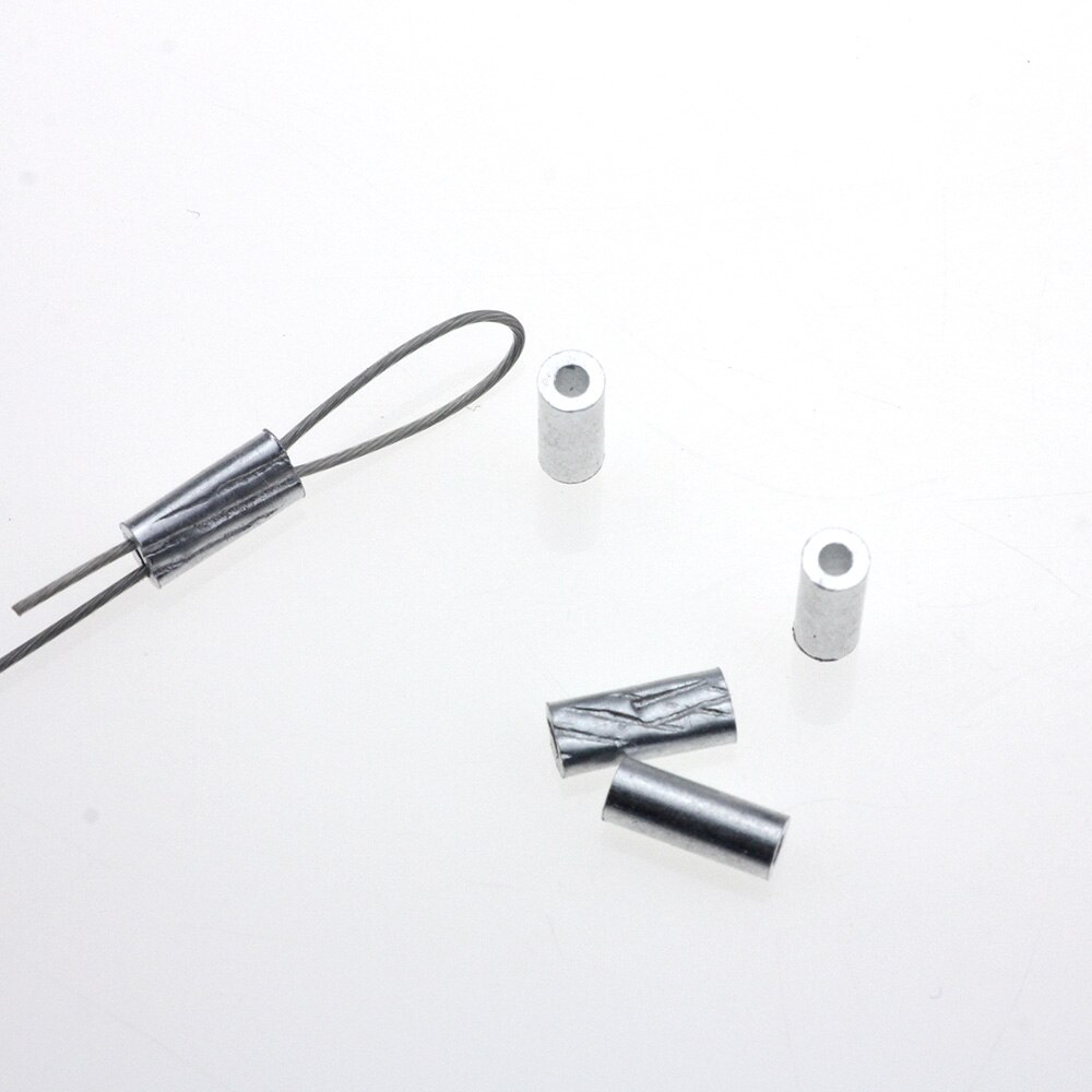 Krymphylsor i aluminium 100 st/lot enkel rund fiskelina krymptråd tillbehör för krympning 0.8-1.8mm