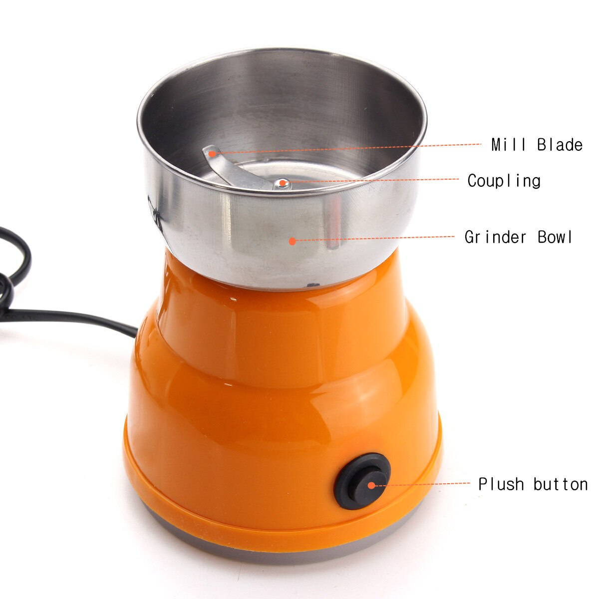 200W Household Coffee Machine Semiautomatic Coffee Maker Salt Pepper Nuts Electric Coffee Grinder Kitchen Appliances