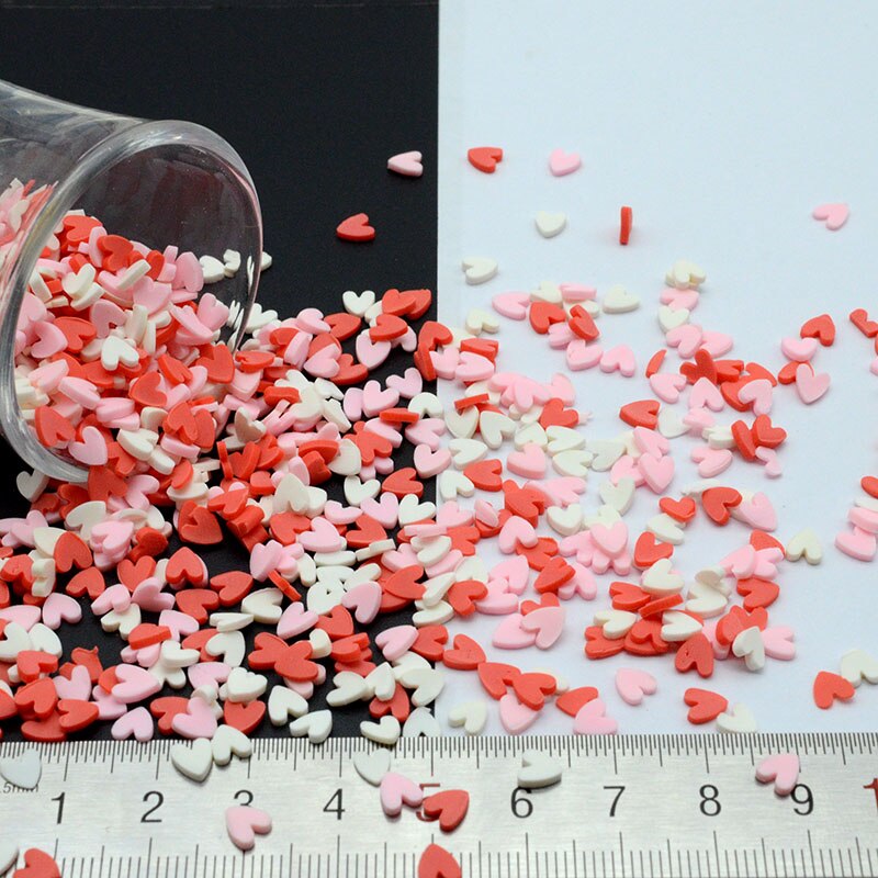 10g/ parti polymer ler hjerte mix drysser dejlige konfetti til håndværksfremstilling, diy konfetti: 10g bland 1