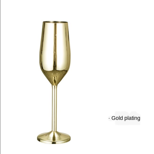 Copa de champán de acero inoxidable resistente a las caídas, copa de vino espumoso de estilo europeo, copa de vino de boda: C