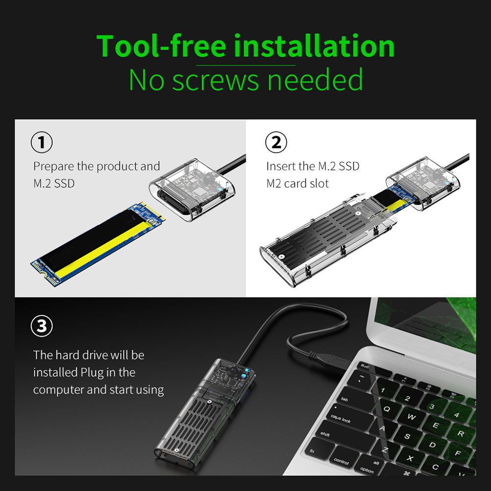 M2 ssd-fodral sata-chassi m .2 to usb 3.0 gen 1 5 gbps ngff sata b nyckel ssd-adapter mobil hårddisk disklåda