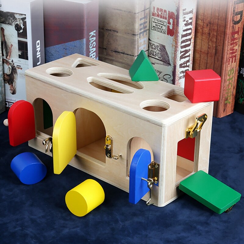 Wooden Practical Little Lock Box Baby Early Education Puzzle Unlock Toys Kindergarten Intelligence Teaching Tool