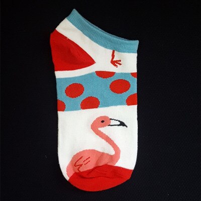 5pairs/lot Cotton Flamingo Socks Women Colorful Harajuku Funny Flamingo Women Kawaii Happy Comfortable Motion Sock: 1 / US5.5-7.5