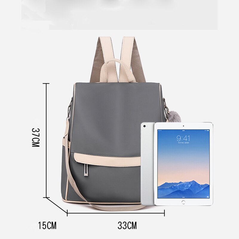 Décontracté Vintage Double fermeture éclair Oxford tissu sac à dos femmes multifonction affaires voyage sac Anti-vol sac à dos avec Hid