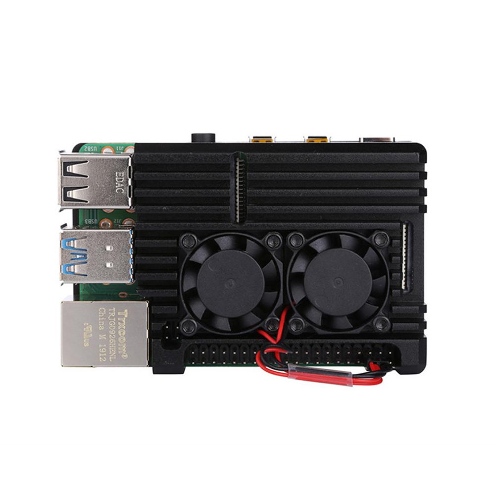 Aluminum Alloy Enclosure Case Metal Shell Black Box Radiating Plate Heatsink Cooler for Raspberry Pi 4 Model B