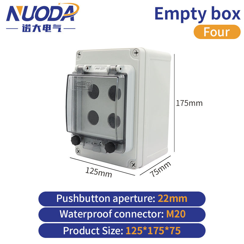 Emergency Stop Control Box Outdoor Button Switch Box With Protective Cover Waterproof Urgent Stop Button Control Box IP67: MULTI
